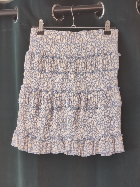Ocean Drive Dresses & Skirts - Ocean Drive Blue and White Floral Ruffle Mini Skirt